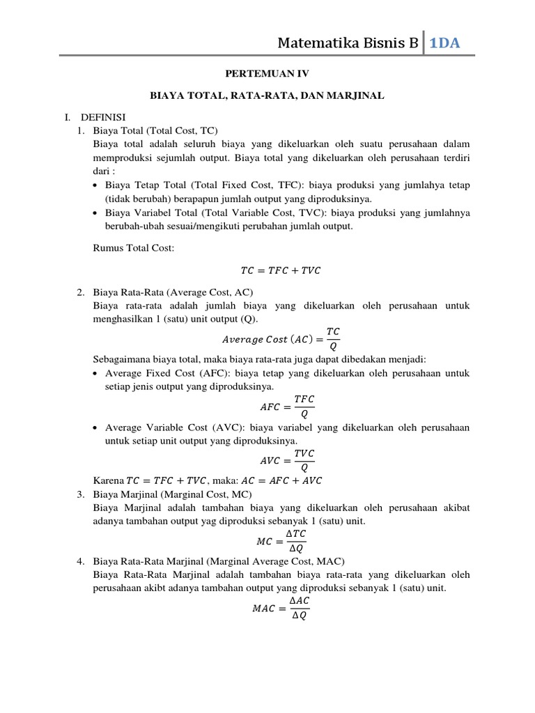 04 Biaya Total Rata Rata Dan Marjinal Pdf