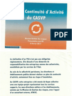 Plan de Continuité D'activité Du CASVP PDF