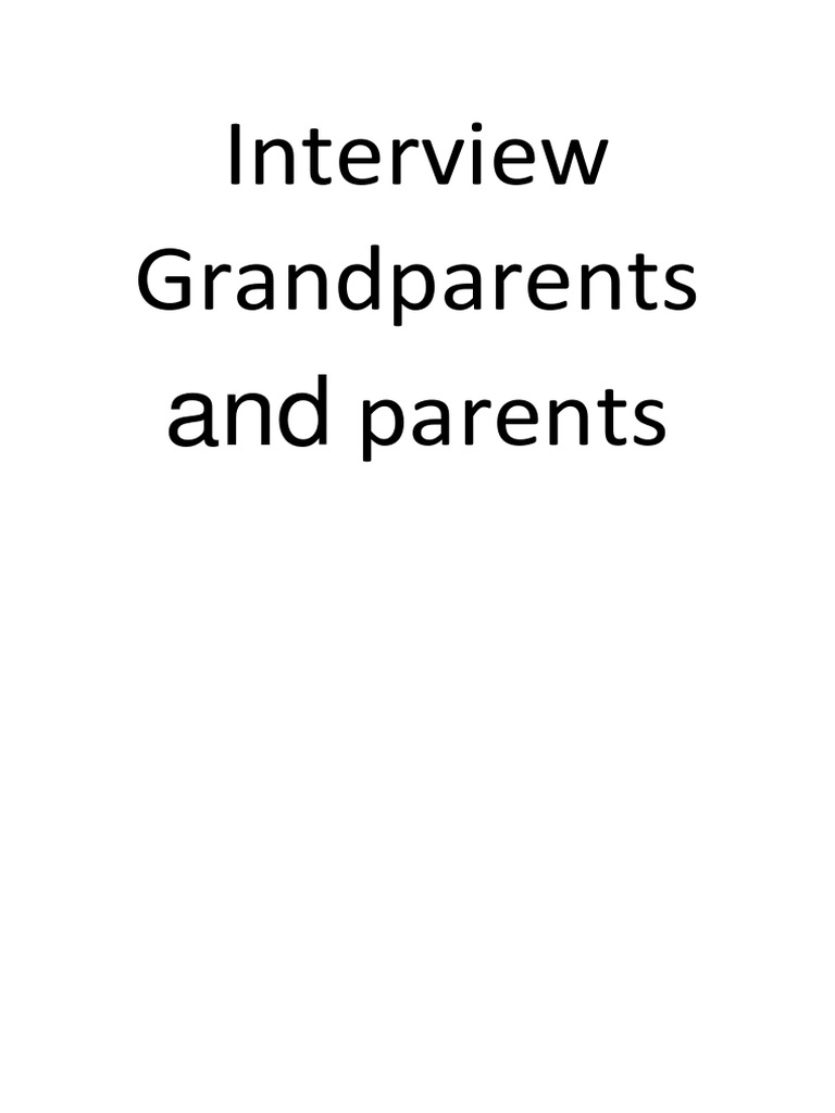 Interview Grandparents Pdf