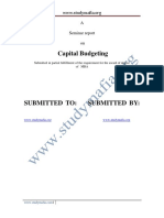 Mba Capital Budgeting Report