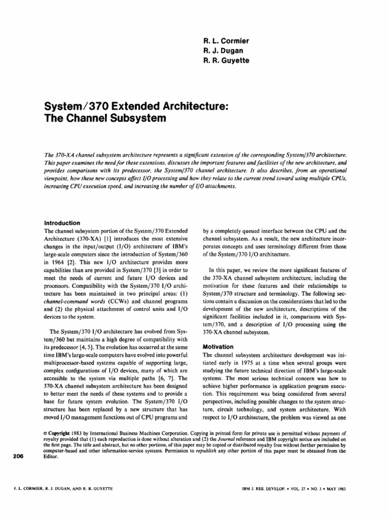 System 370 Extended Architecture | PDF | Central Processing Unit ...