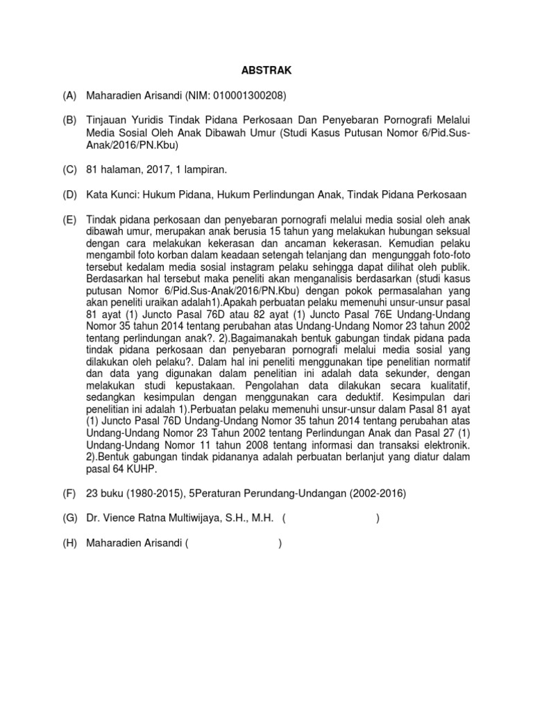 Kumpulan Soal Pelajaran 4 Contoh Abstrak Bahasa Inggris Hukum