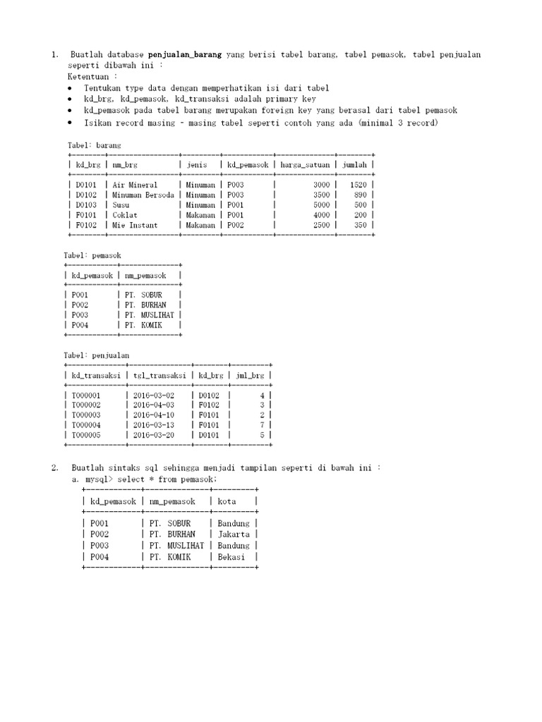 Latihan SQL | PDF