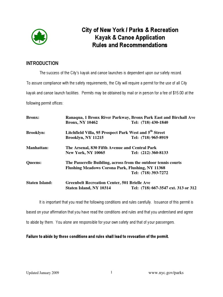Kayak Launch Permit PDF Kayak Boats