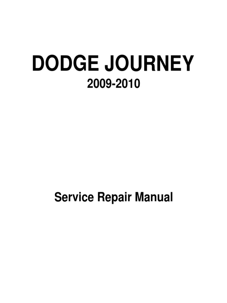 Dodge Journey Service Manual 20092010 Leak Trunk (Car) Free 30