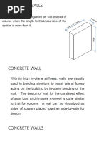 Design of Plain Concrete Wall