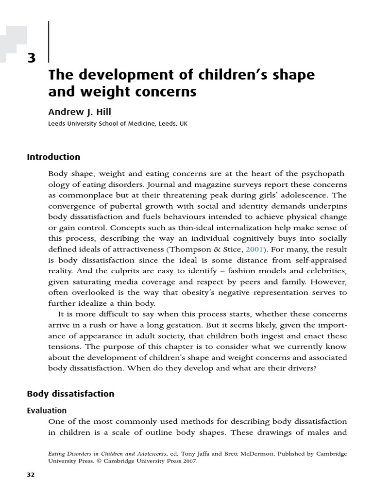 The Development of Children's Shape and Weight Concerns | PDF | Body ...