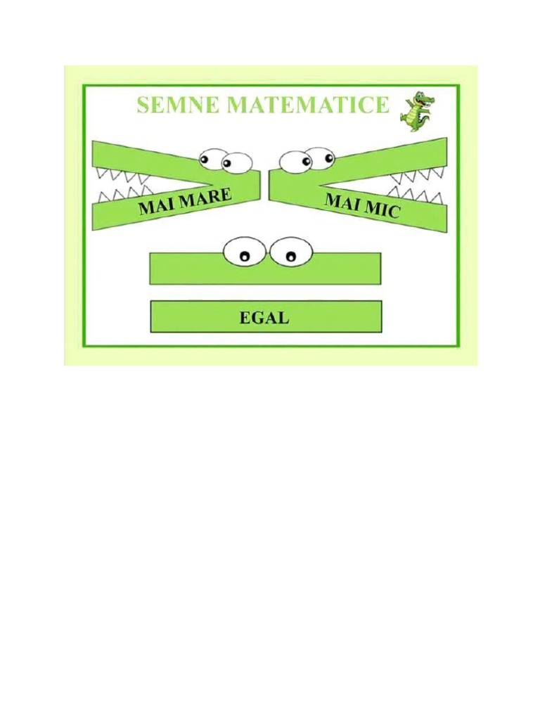 Semnele Mai Mare Decat și Mai Mic Decat Reprezentate De