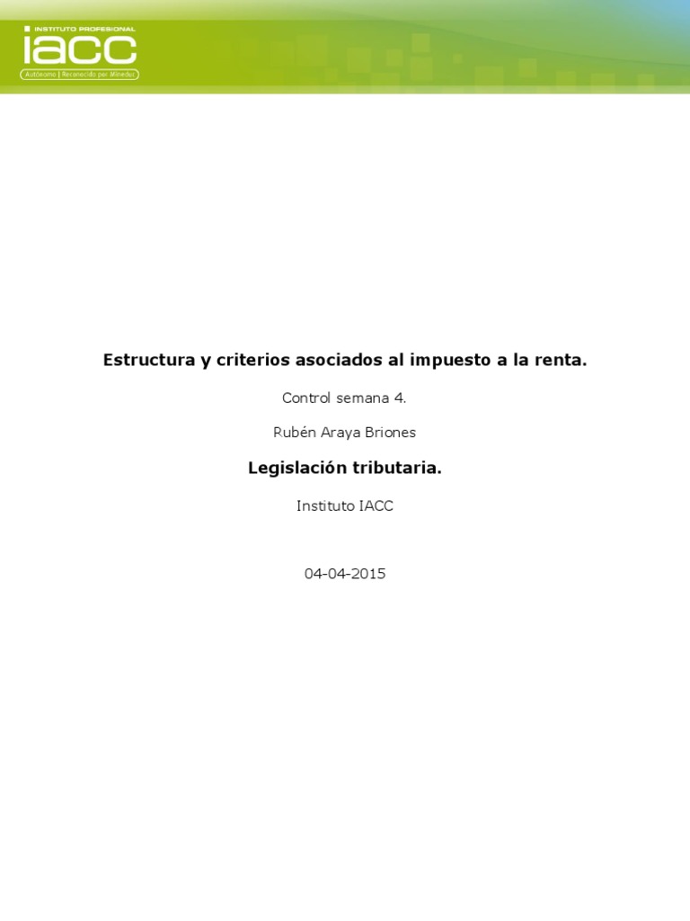 Estructura del Impuesto a la Renta en Chile | PDF | Impuestos ...