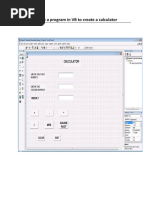 To Write A Program in VB To Create A Calculator
