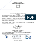 Certificado militar Fuerza Aérea Colombiana suboficial Manuel Andrés Gallón