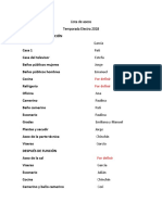 Lista de Aseos