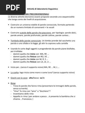 Attività Di Laboratorio Linguistico