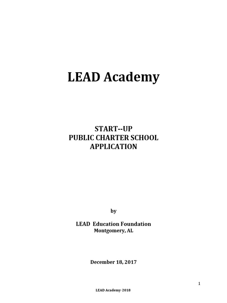 LEAD Academy Public Charter School Application PDF Project Based