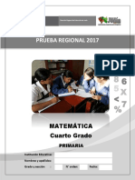 Evaluacion de Proceso Matematica 2017 4º Primaria