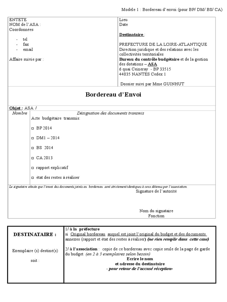 Modèle de Bordereau d'Envoi Administratif | PDF | Gouvernement