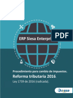 Procedimiento Cambio de Impuestos Reforma Tributaria Ley 1739 de 2016 Ver 5