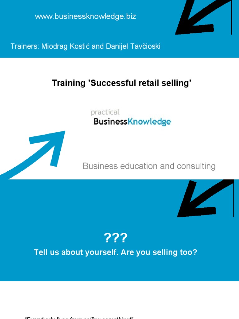 Retail Sales Training Pdf Sales Communication