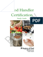 Food Handler Certification Study Guide Sample