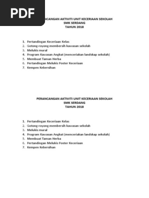 Perancangan Aktiviti Unit Keceriaan Sekolah Pdf