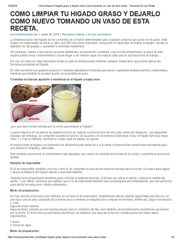 Como Limpiar Tu Higado Graso Y Dejarlo Como Nuevo