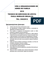 Capacitación A Organizaciones de Padres de Familia