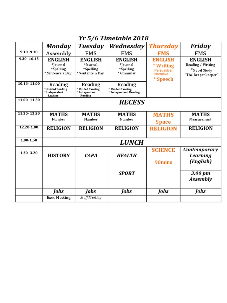 Stage 3 Timetable | PDF
