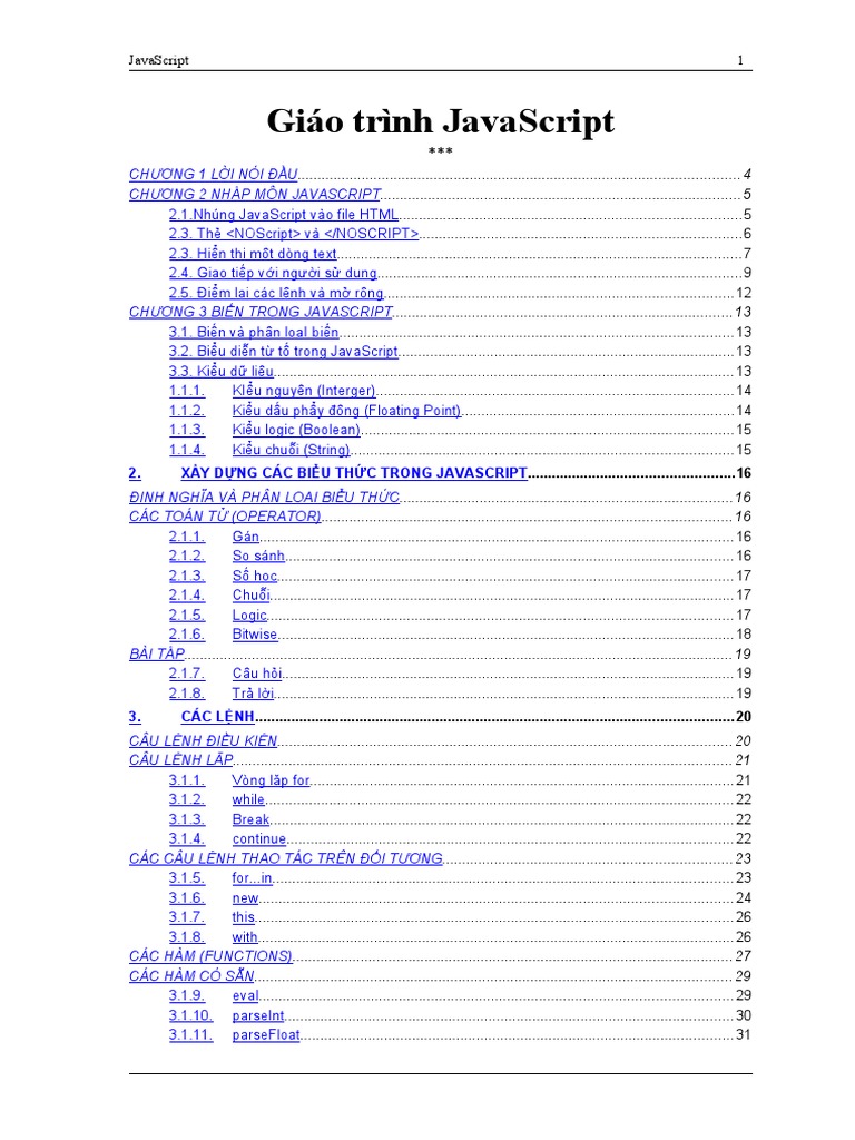 Giao Trinh Javascript | PDF