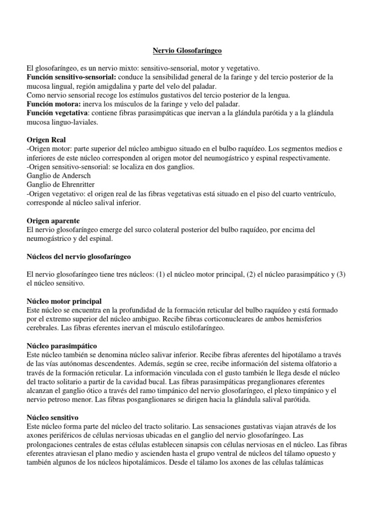 Nervio Glosofaríngeo Pdf Nervio Vago Neuroanatomía