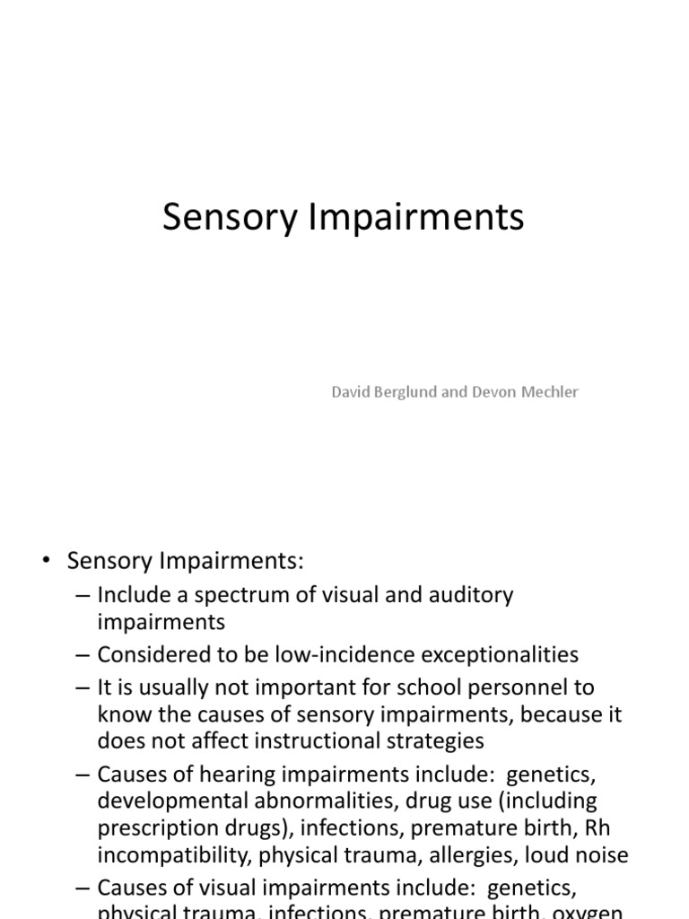Supporting Students with Sensory Needs | PDF | Visual Impairment ...