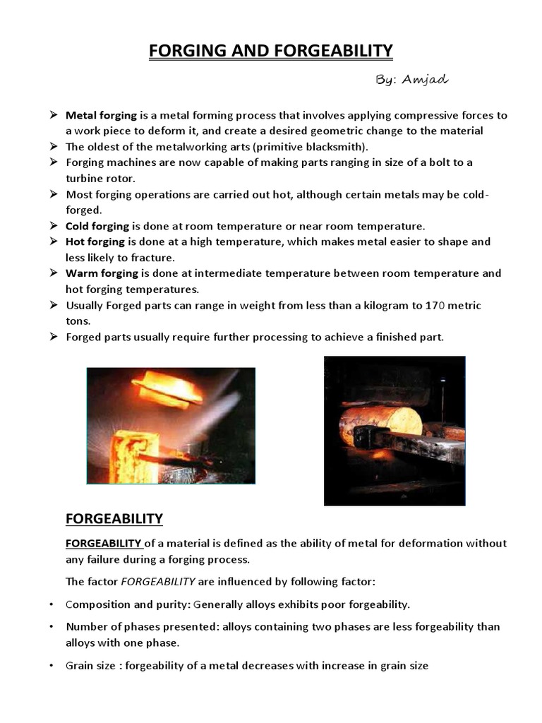 Forging Processes and Forgeability Explained | PDF | Forging ...