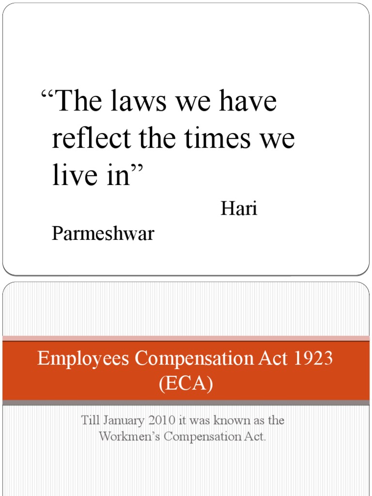 Employees Compensation Act 1923