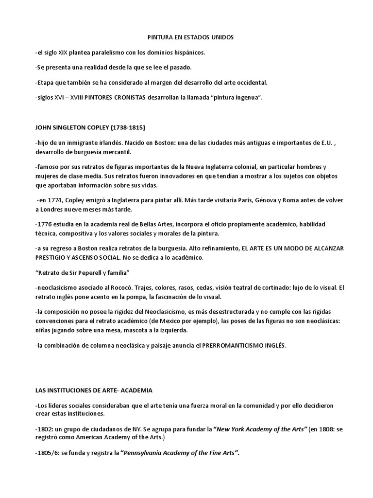 Pintura en Estados Unidos I PDF Pintura de retrato Pinturas