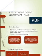 Performance Based Assessment (PBA)