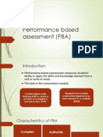 PBA Measures Students' Ability to Apply Skills Through Complex Authentic Tasks