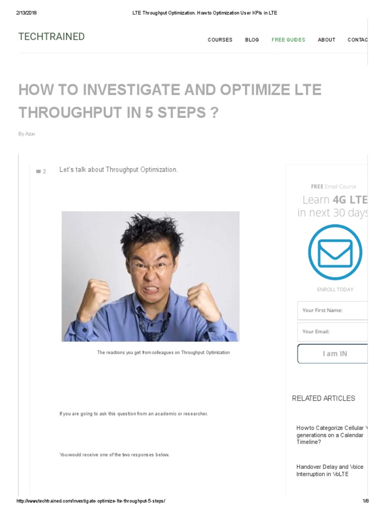Optimize Lte Throughput 5 Steps Pdf Lte Telecommunication Networks
