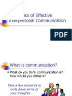 The Basics of Effective Interpersonal Communication