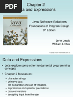 Data and Expressions: Java Software Solutions