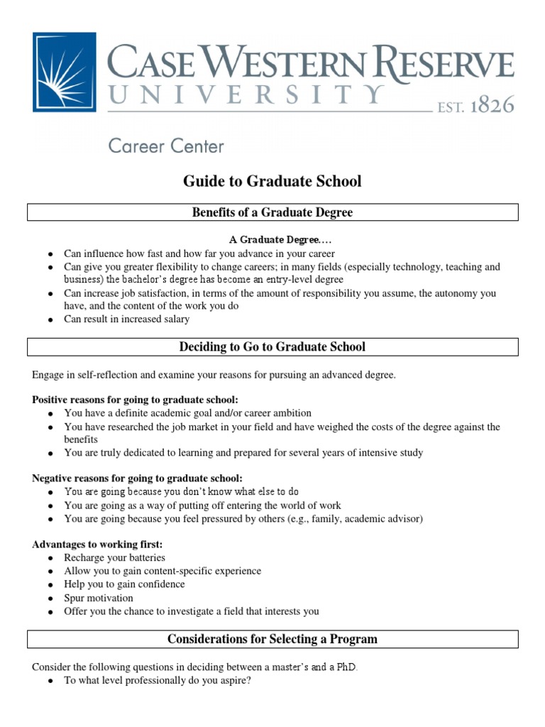 Guide To Graduate School: Benefits of A Graduate Degree | PDF ...