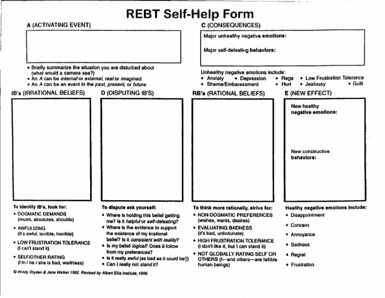 Rebt Worksheet Free Printable