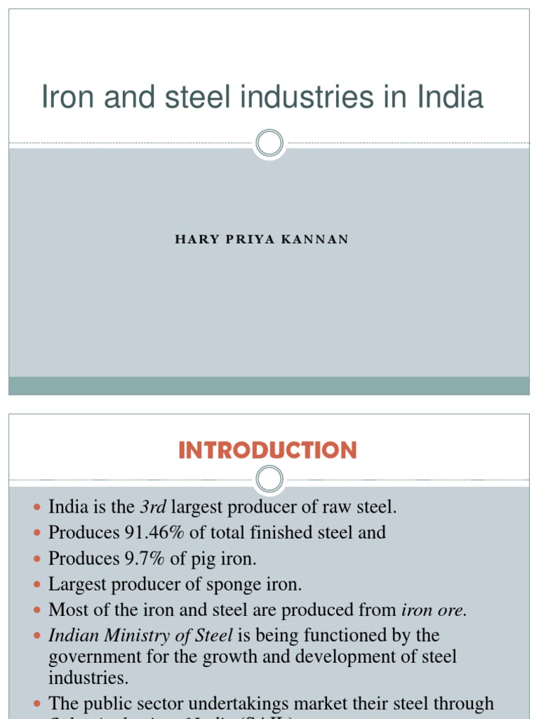 India's Iron and Steel Industry Overview | PDF | Steel Mill | Steel