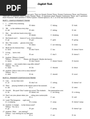 Using Simple Present Continuous Tense Soal Sd Kls 5