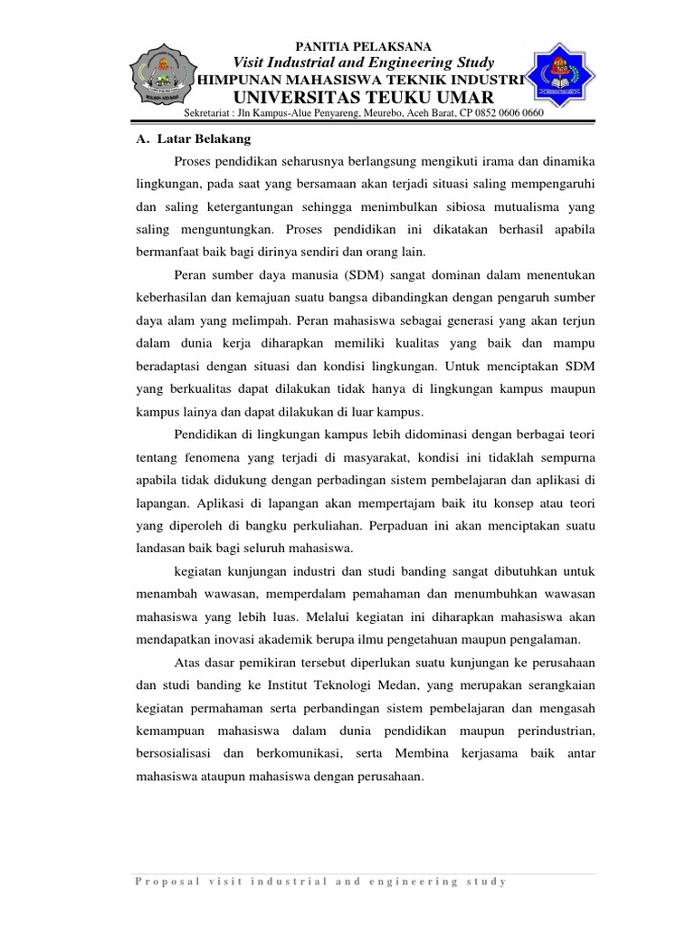 Proposal Kunjungan Industri