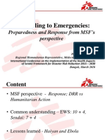 Responding To Emergencies:: Preparedness and Response From MSF's Perspective