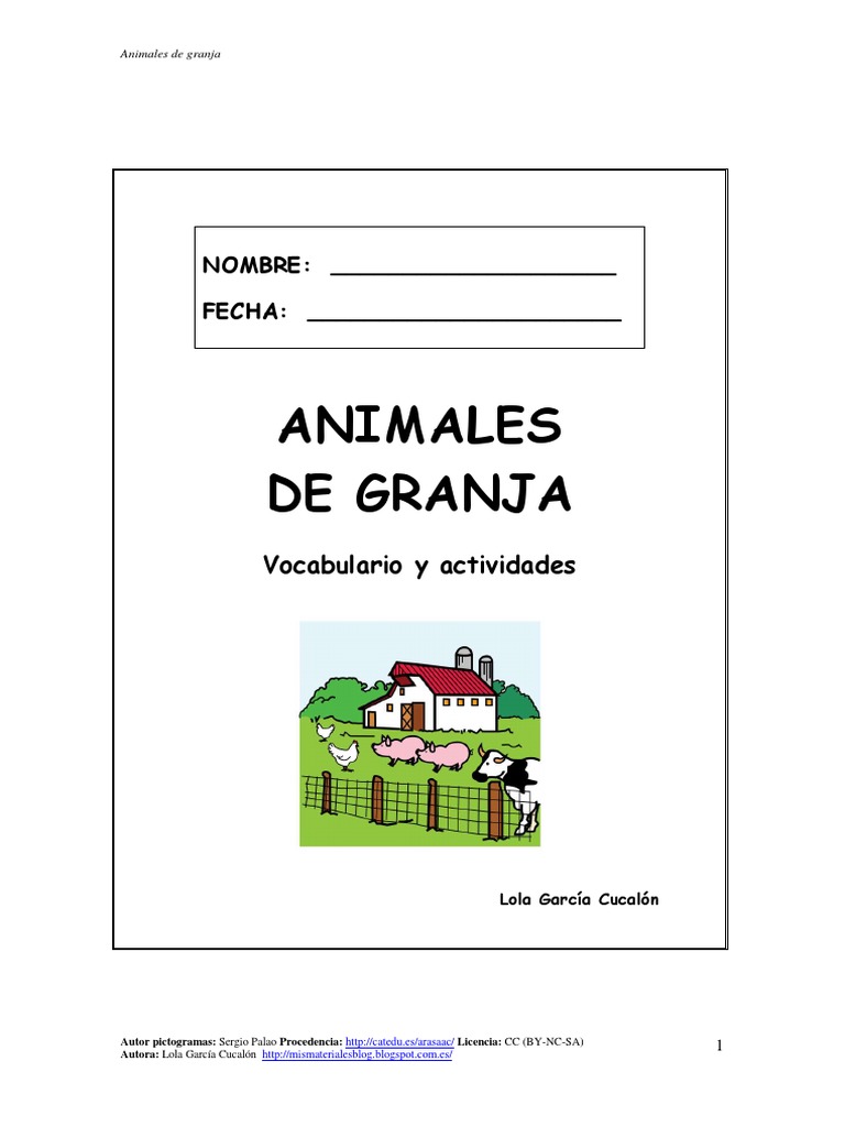 Cuaderno de Actividades - Animales de Granja | PDF | Oveja | Ganado