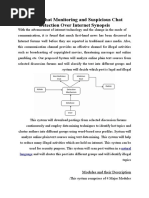 Active Chat Monitoring and Suspicious Chat Detection Over Internet Synopsis