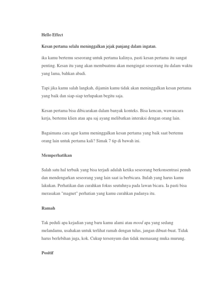 Hello Effect Pdf