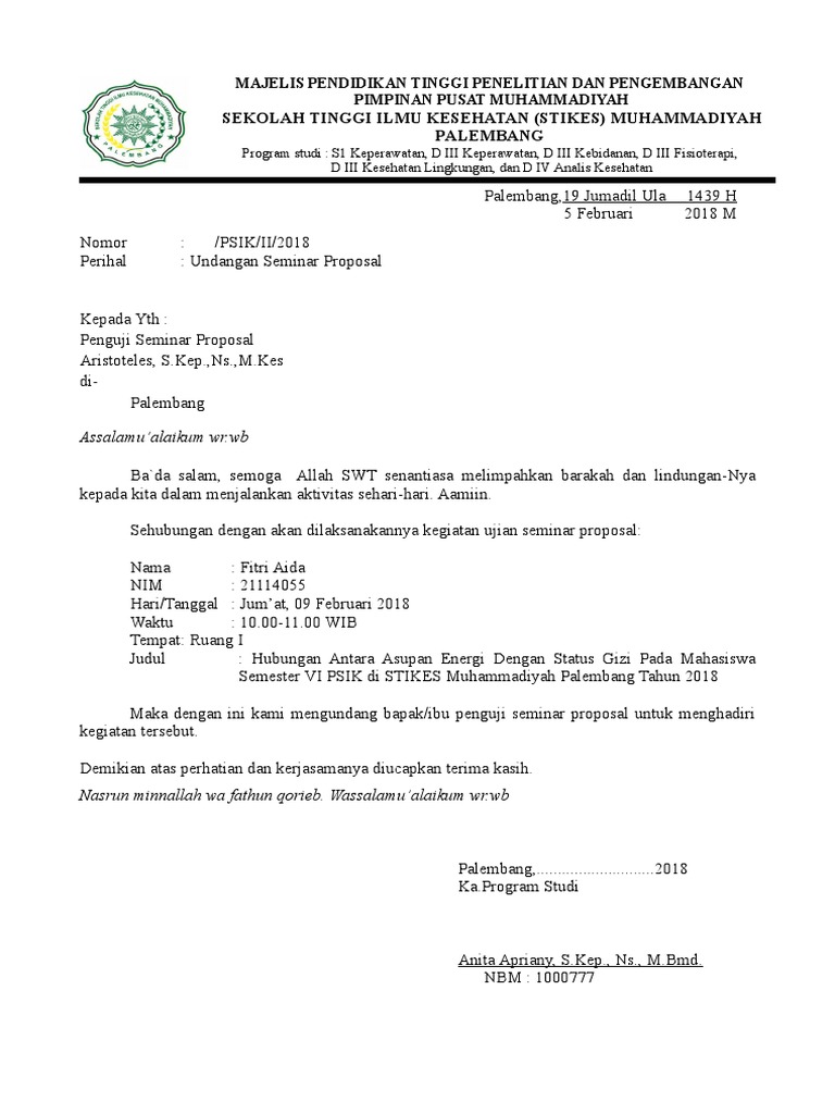 Surat Undangan Sempro Fitri