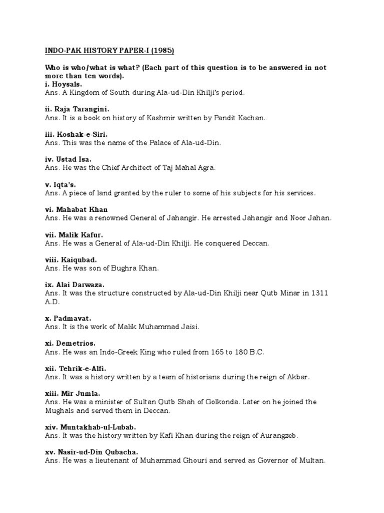 Indo Pak History Notes PDF | PDF | Customer | Business