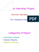 Summer Internship Project: and Viva / Interviews